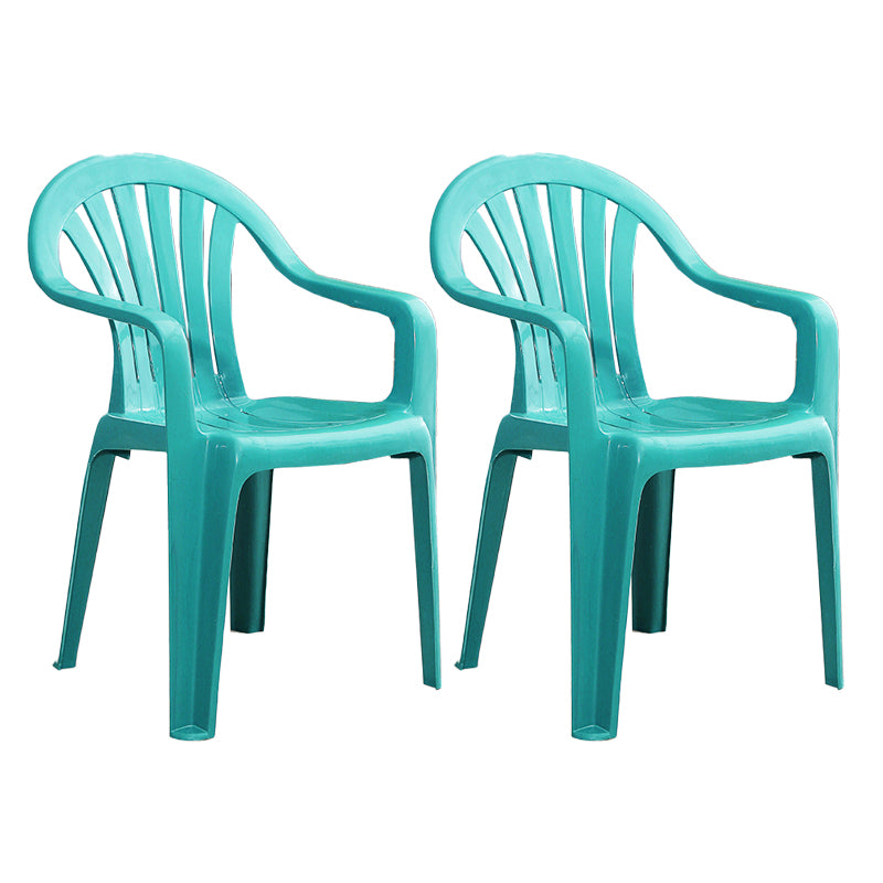 Chaises de salle à manger à bras empilables en plastique de chaise latérale Windsor de style contemporain