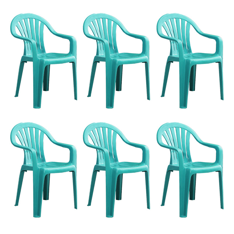 Chaises de salle à manger à bras empilables en plastique de chaise latérale Windsor de style contemporain