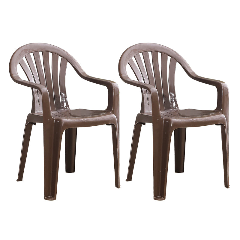 Chaises de salle à manger à bras empilables en plastique de chaise latérale Windsor de style contemporain