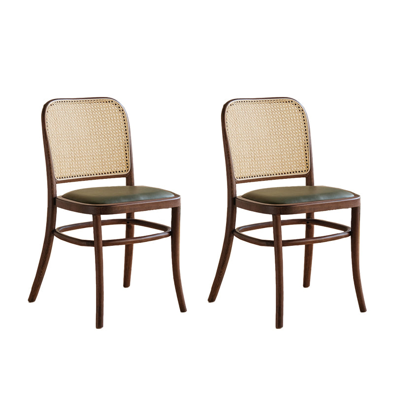 Silla de comedor de estilo tradicional, silla lateral sin brazos de cocina con patas de madera
