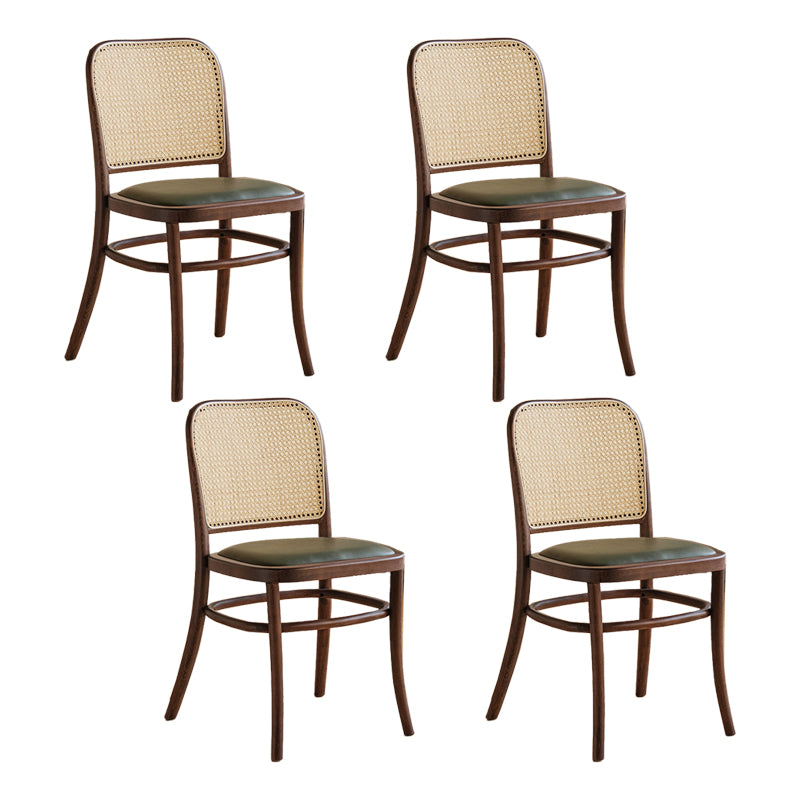Silla de comedor de estilo tradicional, silla lateral sin brazos de cocina con patas de madera