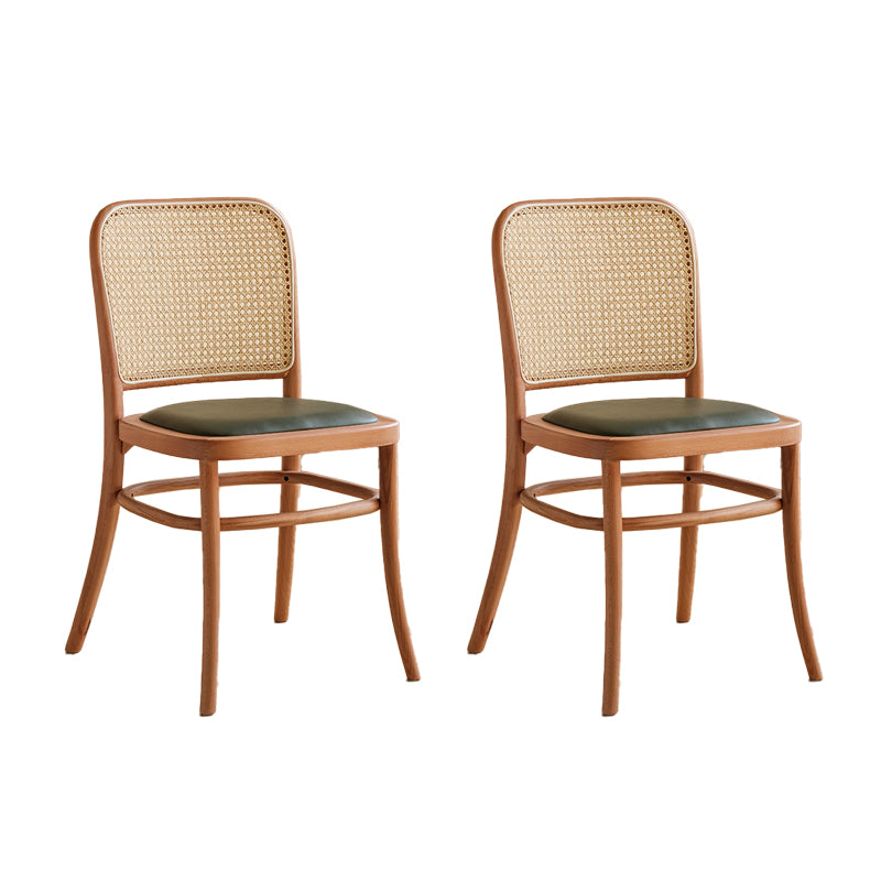 Silla de comedor de estilo tradicional, silla lateral sin brazos de cocina con patas de madera