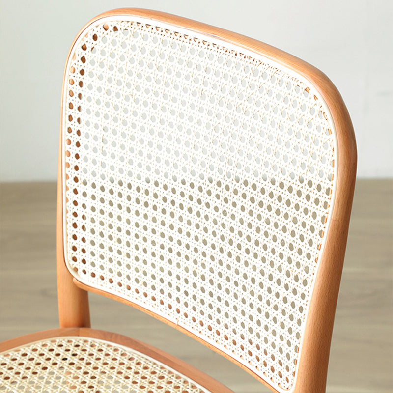 Silla de comedor de estilo tradicional, silla lateral sin brazos de cocina con patas de madera
