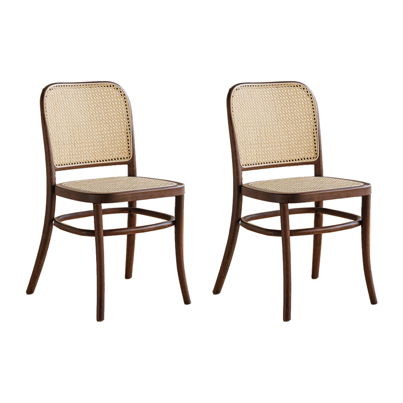 Silla de comedor de estilo tradicional, silla lateral sin brazos de cocina con patas de madera