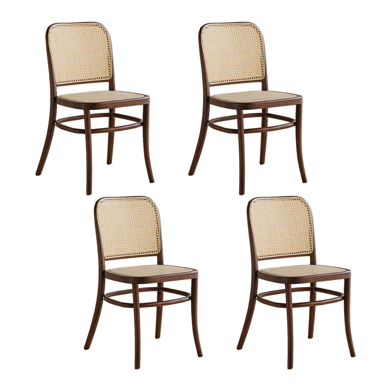 Silla de comedor de estilo tradicional, silla lateral sin brazos de cocina con patas de madera