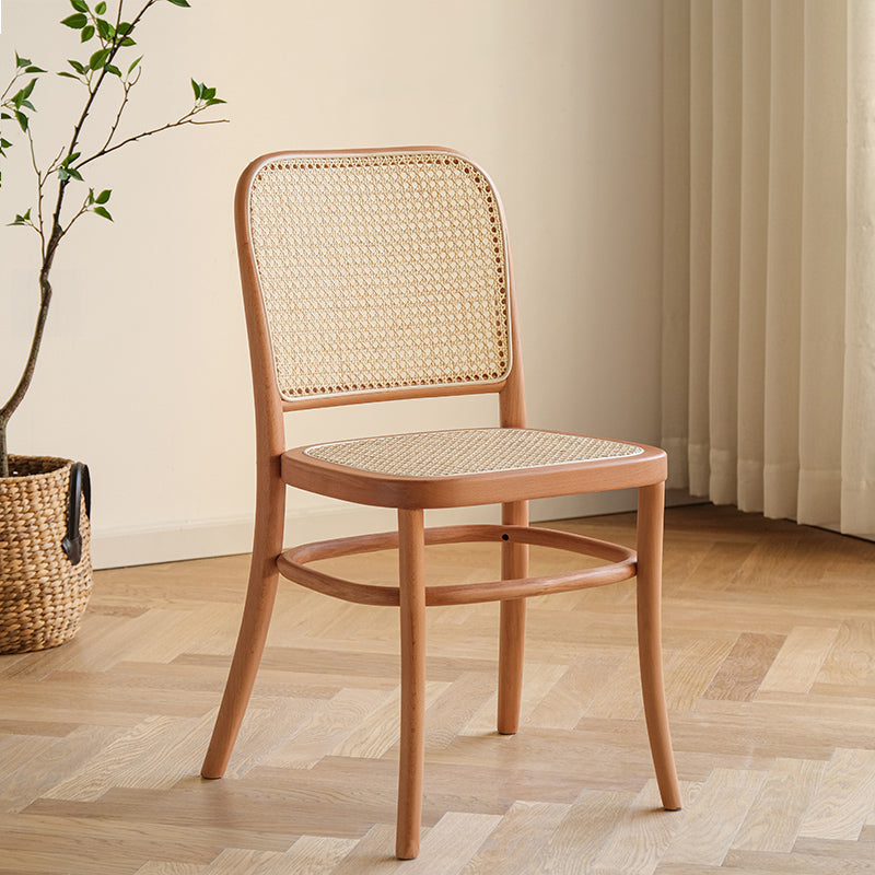 Chaise de salle à manger de style traditionnel, chaise d'appoint de cuisine sans accoudoirs avec pieds en bois