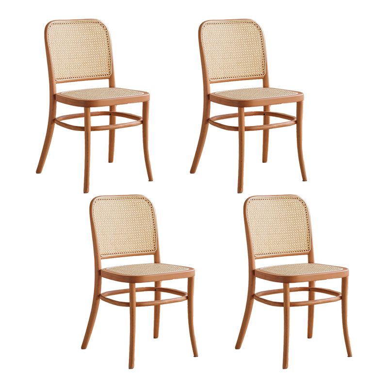Silla de comedor de estilo tradicional, silla lateral sin brazos de cocina con patas de madera