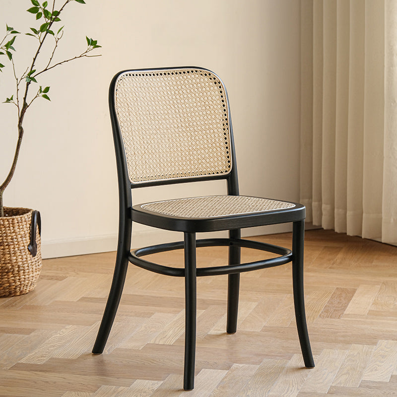 Chaise de salle à manger de style traditionnel, chaise d'appoint de cuisine sans accoudoirs avec pieds en bois