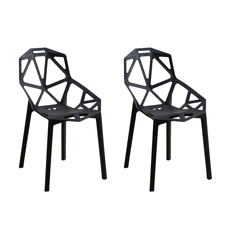 Chaises de salle à manger de style contemporain, chaise latérale de salle à manger en plastique avec bras pour cuisine