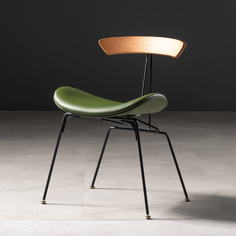 Cuir de style industriel dinant la chaise latérale de salle à manger arrière ouverte de chaises sans bras