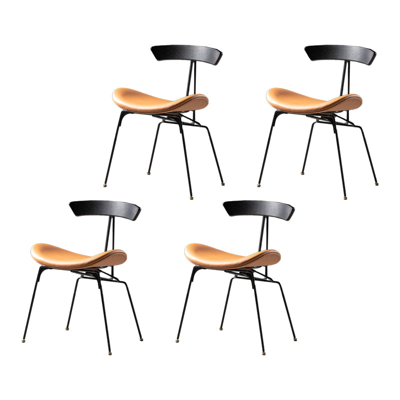 El cuero del estilo industrial que cena las sillas sin brazos abre la parte posterior que cena la silla lateral