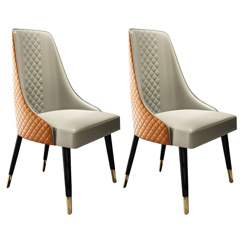 Silla de comedor de estilo moderno, silla auxiliar de madera sin brazos para cocina (juego de 2)