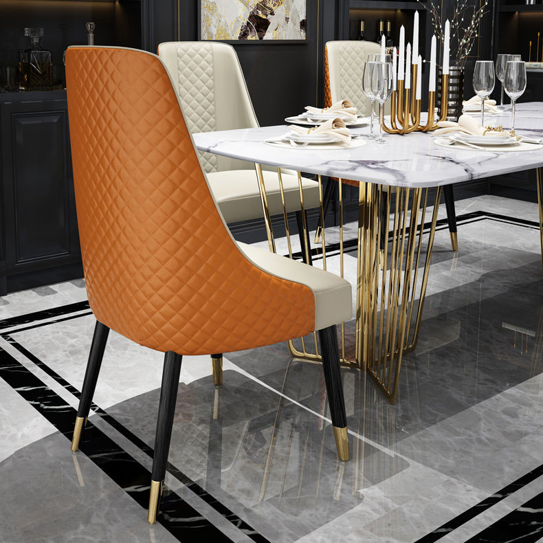 Silla de comedor de estilo moderno, silla auxiliar de madera sin brazos para cocina (juego de 2)