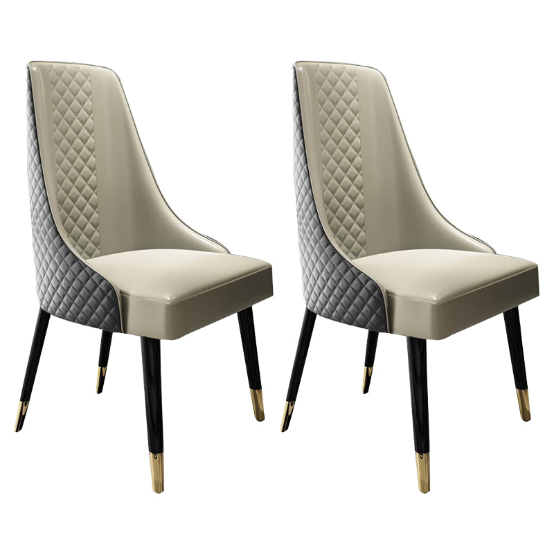 Chaise de salle à manger de style contemporain Chaise d'appoint sans accoudoirs en bois pour cuisine (Ensemble de 2)