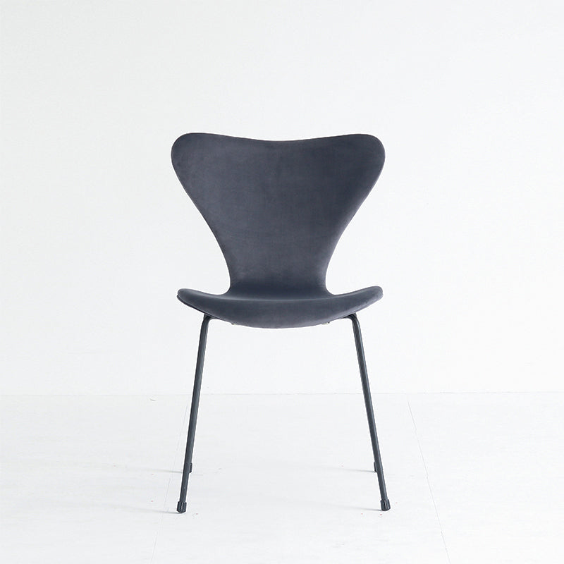 Sillas laterales sin brazos de diseño moderno, tela de lino con respaldo sólido, sillas de comedor