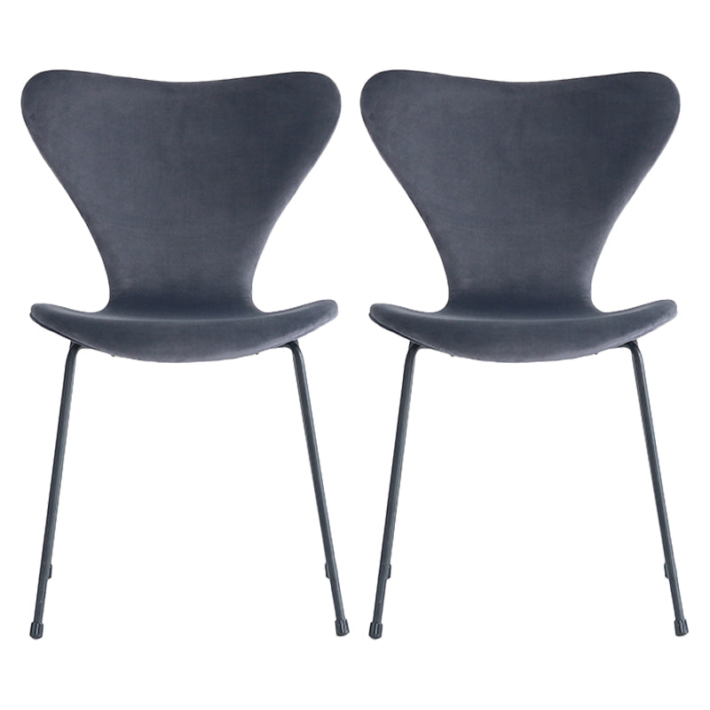 Sillas laterales sin brazos de diseño moderno, tela de lino con respaldo sólido, sillas de comedor