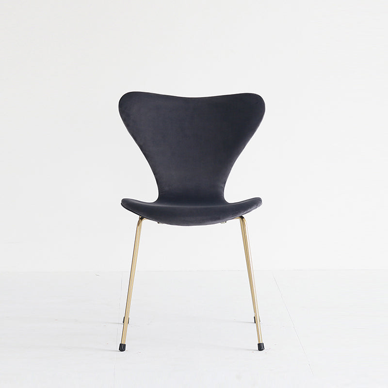 Sillas laterales sin brazos de diseño moderno, tela de lino con respaldo sólido, sillas de comedor