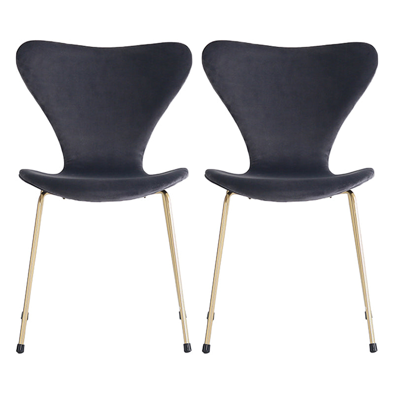 Sillas laterales sin brazos de diseño moderno, tela de lino con respaldo sólido, sillas de comedor