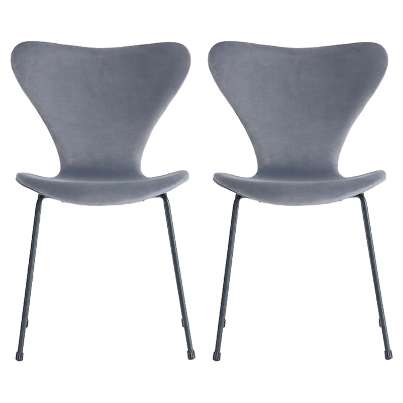 Sillas laterales sin brazos de diseño moderno, tela de lino con respaldo sólido, sillas de comedor