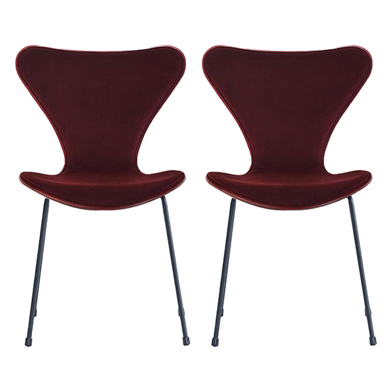Sillas laterales sin brazos de diseño moderno, tela de lino con respaldo sólido, sillas de comedor