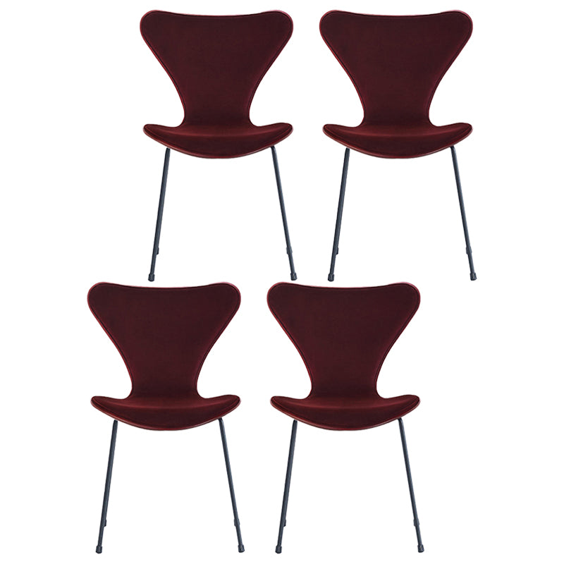 Sillas laterales sin brazos de diseño moderno, tela de lino con respaldo sólido, sillas de comedor
