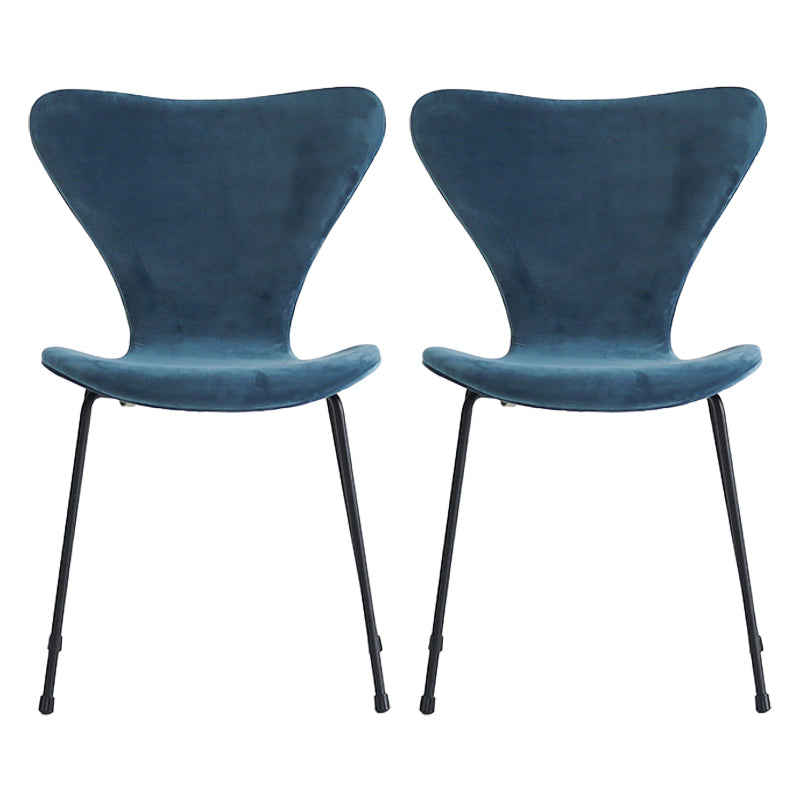 Sillas laterales sin brazos de diseño moderno, tela de lino con respaldo sólido, sillas de comedor