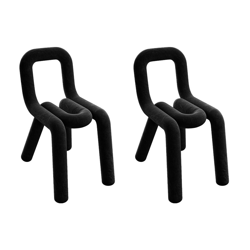 Sillas de comedor estilo moderno Sillas laterales sin brazos con patas de metal para cocina