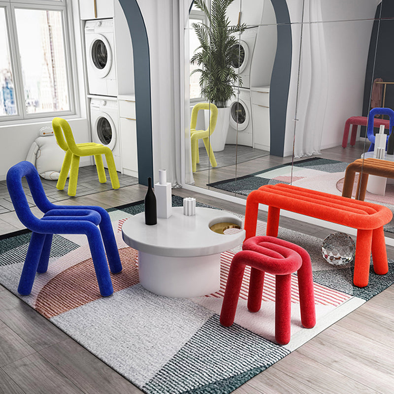 Sillas de comedor estilo moderno Sillas laterales sin brazos con patas de metal para cocina