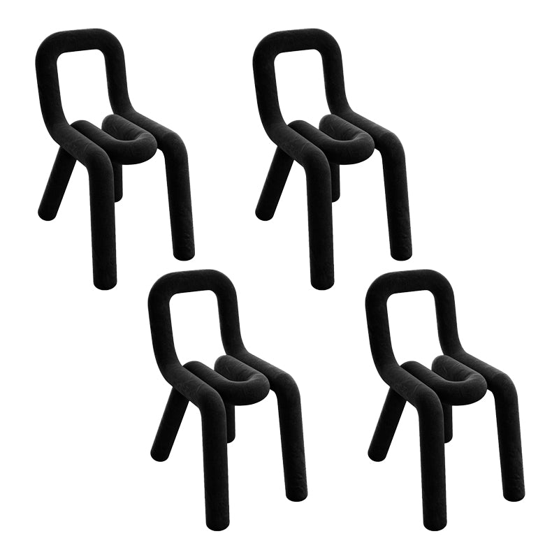 Sillas de comedor estilo moderno Sillas laterales sin brazos con patas de metal para cocina