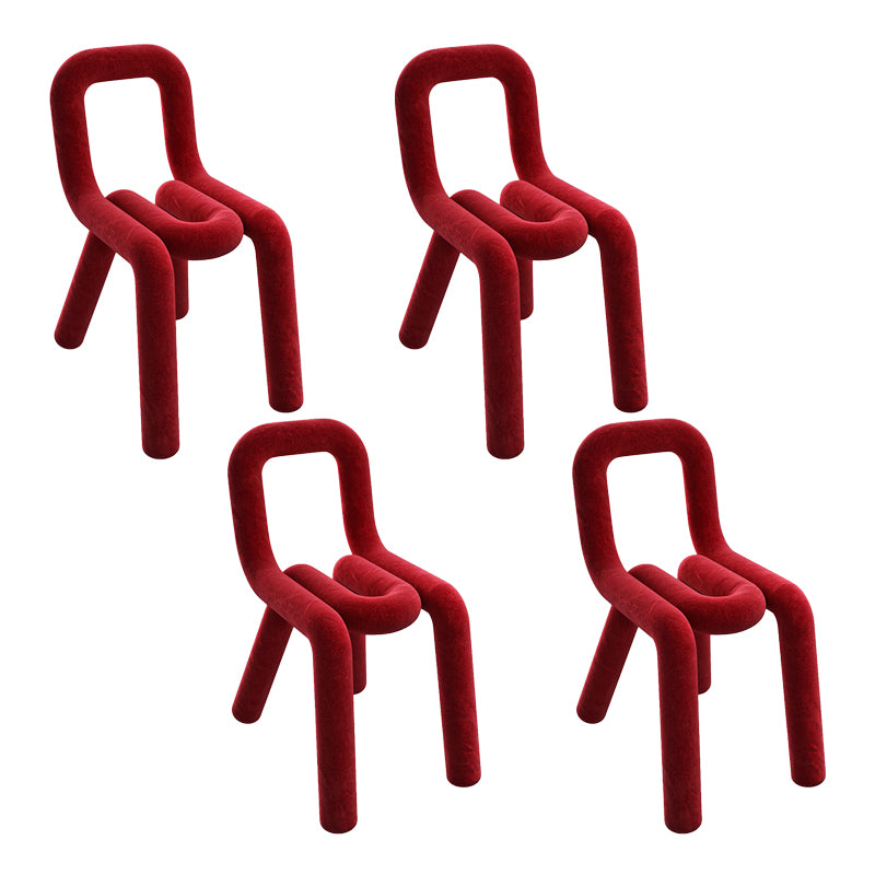 Sillas de comedor estilo moderno Sillas laterales sin brazos con patas de metal para cocina