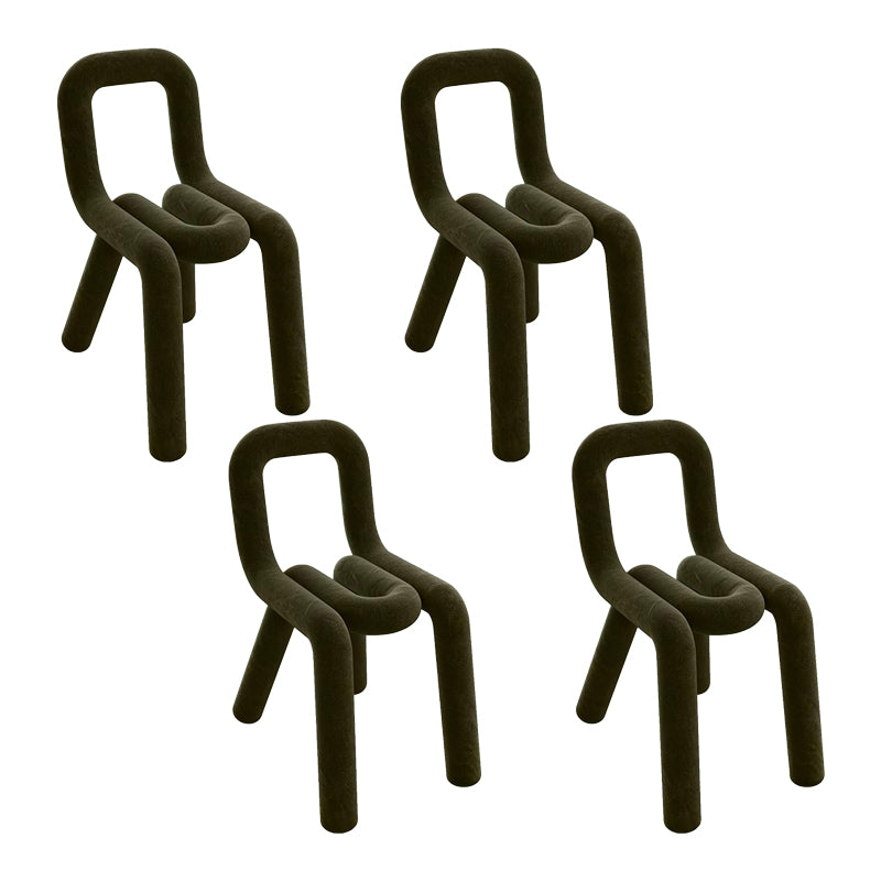 Sillas de comedor estilo moderno Sillas laterales sin brazos con patas de metal para cocina