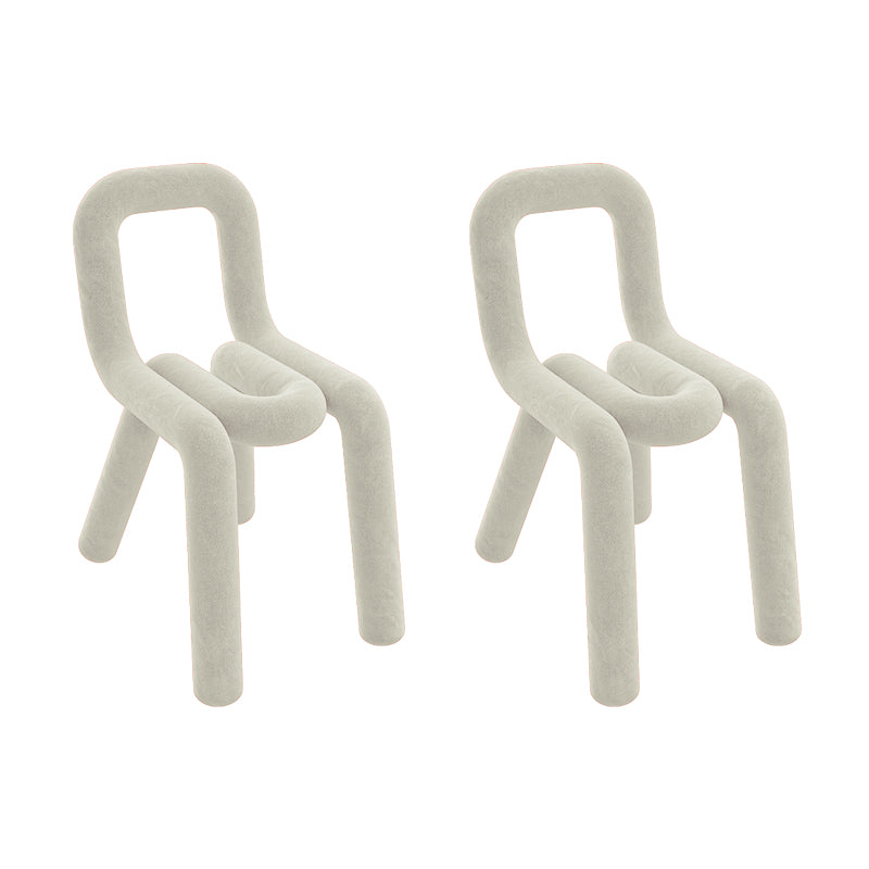 Sillas de comedor estilo moderno Sillas laterales sin brazos con patas de metal para cocina