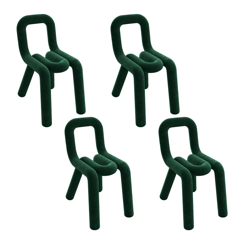 Sillas de comedor estilo moderno Sillas laterales sin brazos con patas de metal para cocina