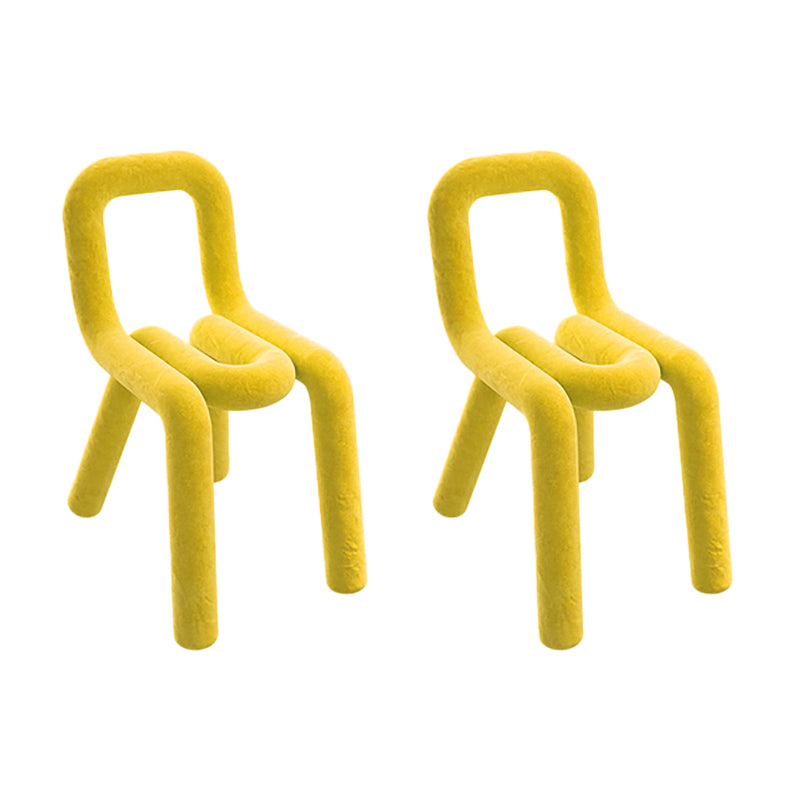 Sillas de comedor estilo moderno Sillas laterales sin brazos con patas de metal para cocina