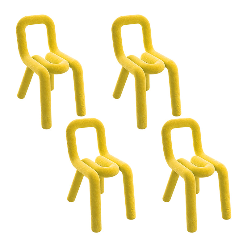 Sillas de comedor estilo moderno Sillas laterales sin brazos con patas de metal para cocina