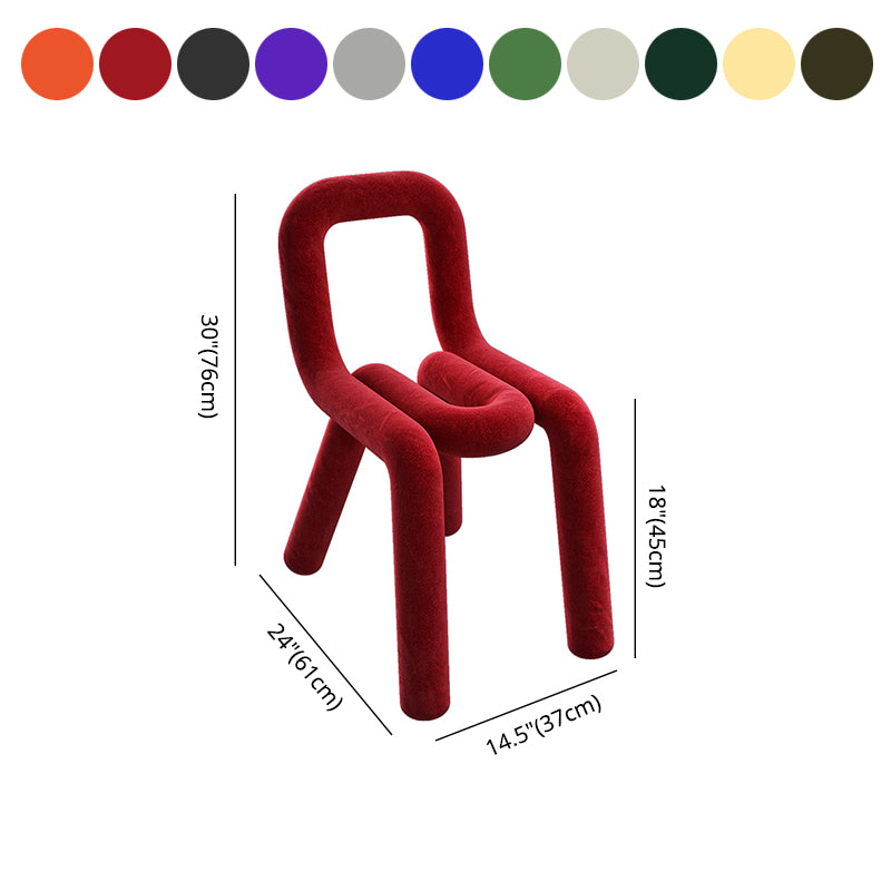 Sillas de comedor estilo moderno Sillas laterales sin brazos con patas de metal para cocina