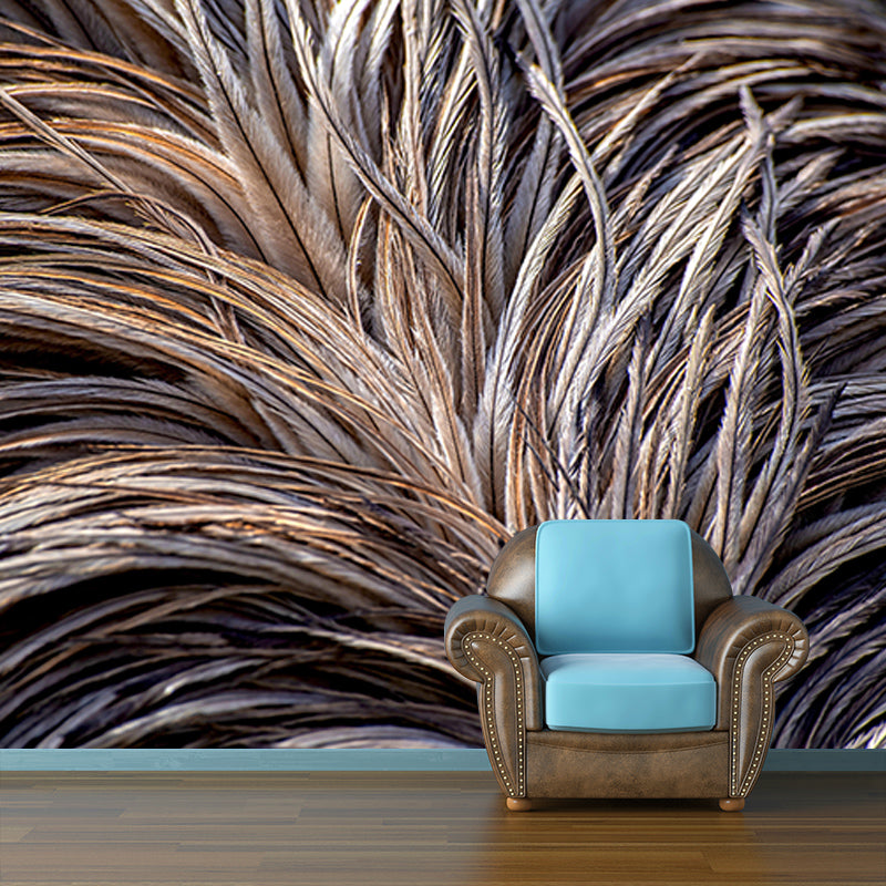 Beautiful Feather Wall Mural Modern Style Mildew Resistant for Bedroom