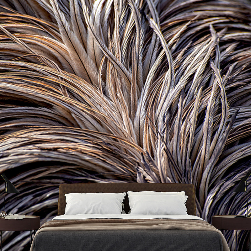 Beautiful Feather Wall Mural Modern Style Mildew Resistant for Bedroom