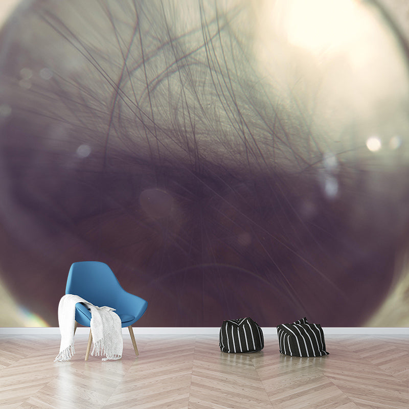 Light Bird Feather Wall Mural Modern Style Mildew Resistant for Decoration