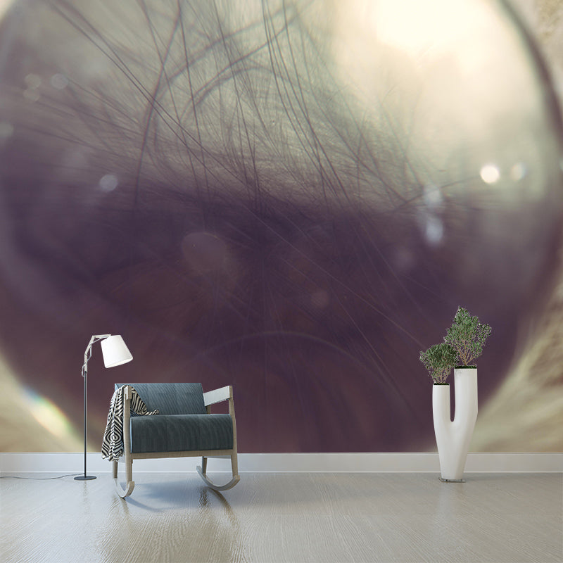 Light Bird Feather Wall Mural Modern Style Mildew Resistant for Decoration