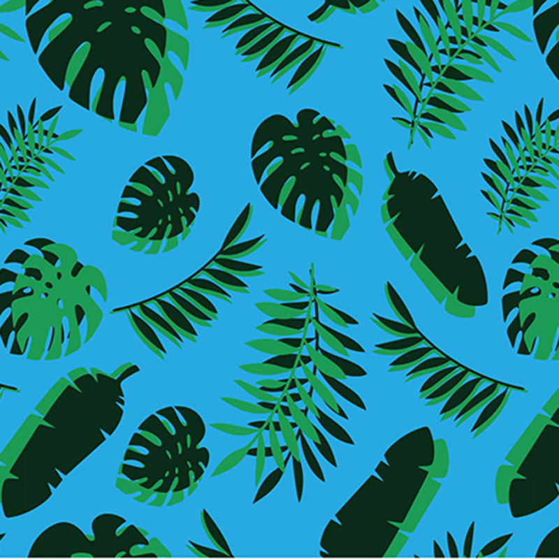 Tropical Plants Mural Tropical Style Mildew Resistant for Meeting Room