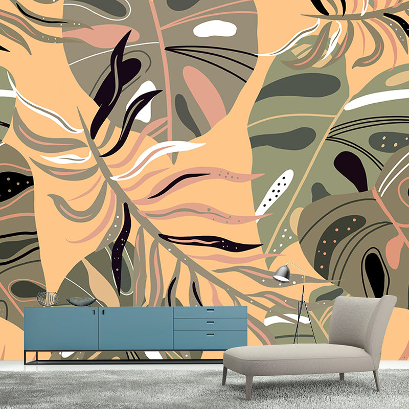 Tropical Plants Wall Mural Tropical Style Mildew Resistant for Meeting Room