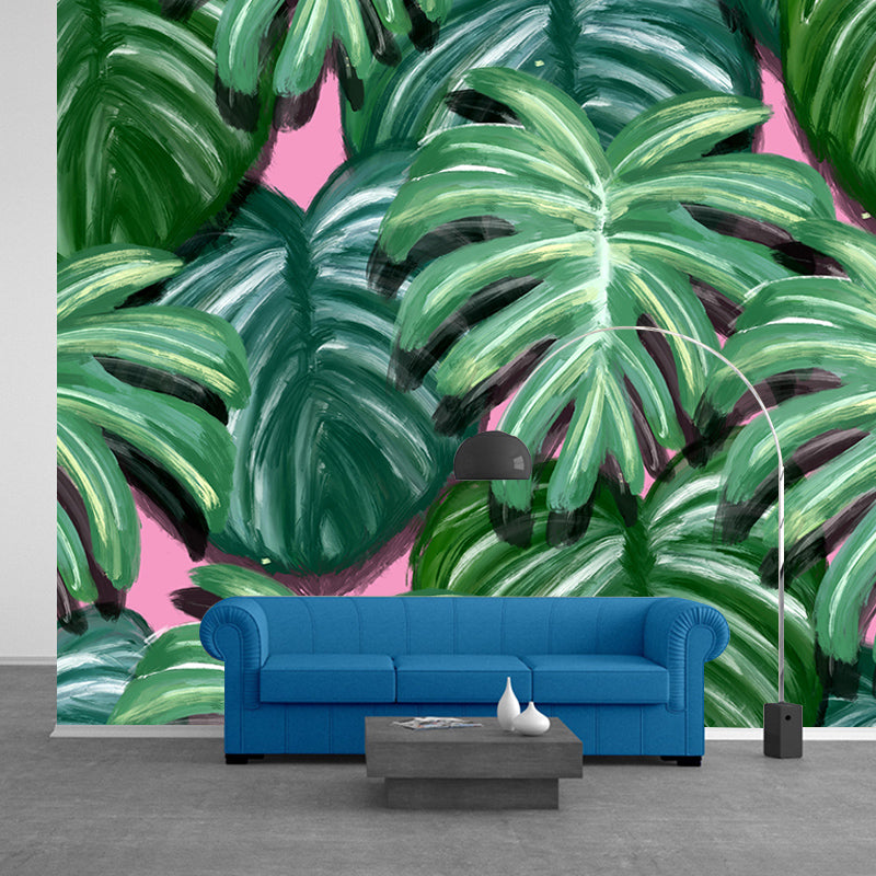 Tropical Plants Wall Mural Tropical Style Mildew Resistant for Meeting Room