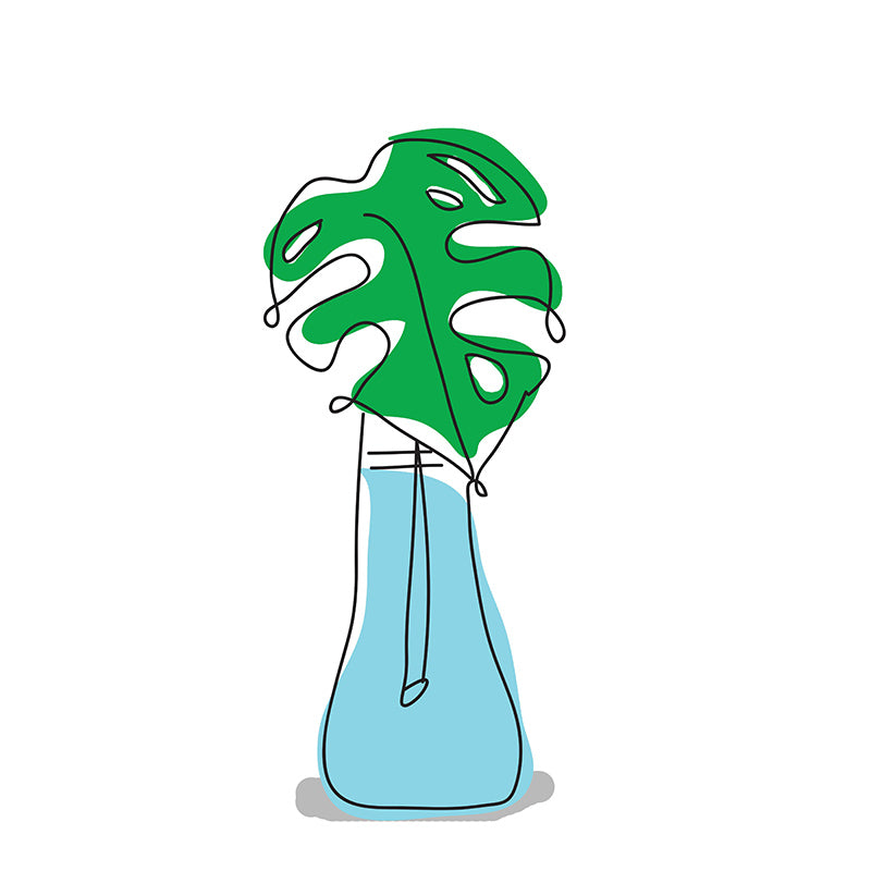 Colorful Tropical Plants Mural Tropical Style Mildew Resistant for Reading Room