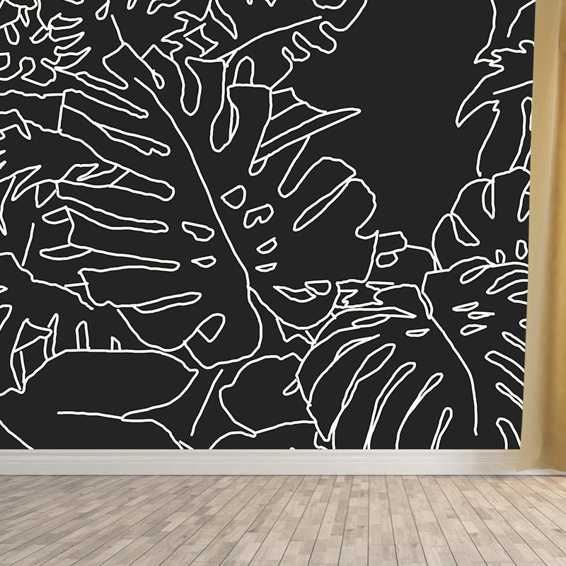 Tropical Plants Wall Mural Tropical Style Mildew Resistant for Reading Room