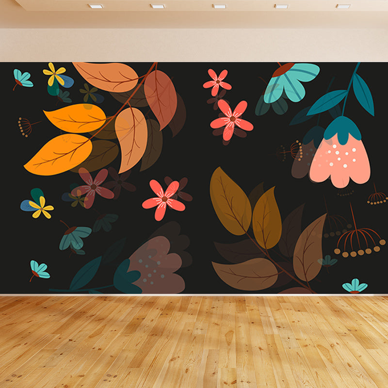 Tropical Plants Wall Mural Tropical Style Mildew Resistant for Reading Room