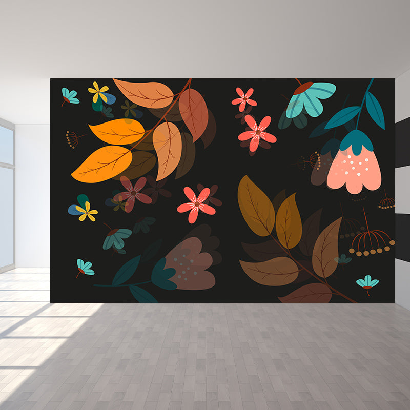 Tropical Plants Wall Mural Tropical Style Mildew Resistant for Reading Room