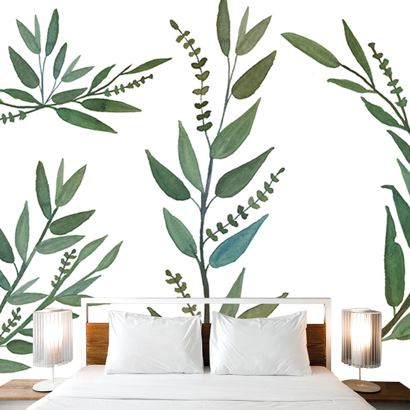 Environment Friendly Tropical Plants Mural Mildew Resistant for Sleeping Room