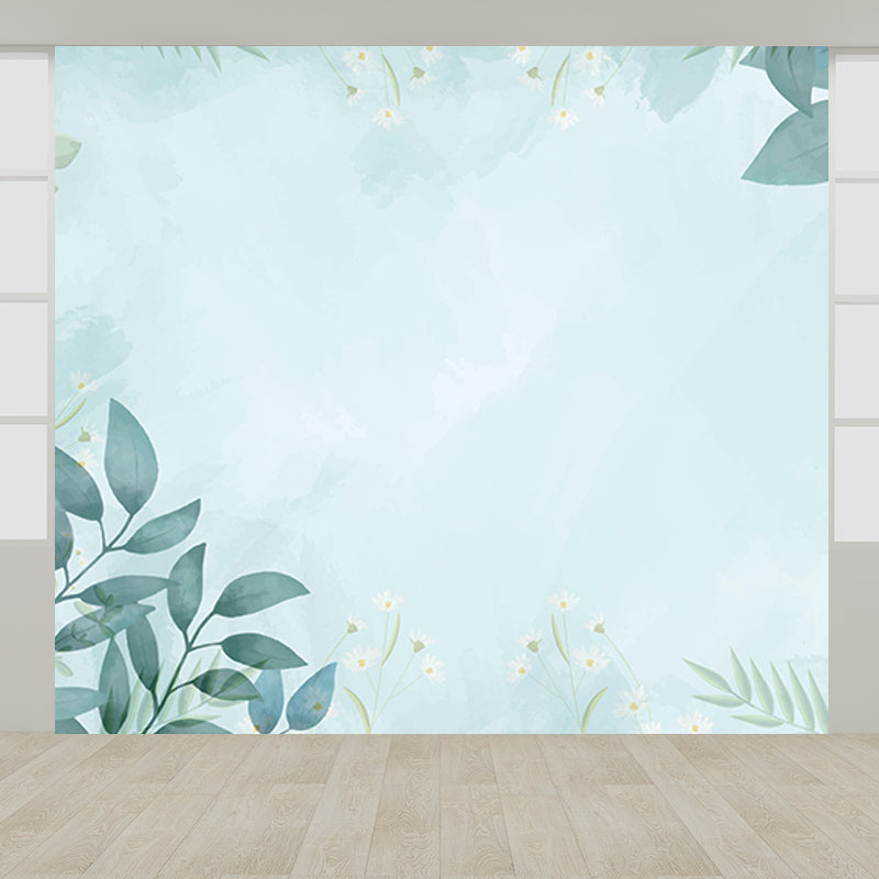 Environment Friendly Tropical Plants Mural Mildew Resistant for Sleeping Room