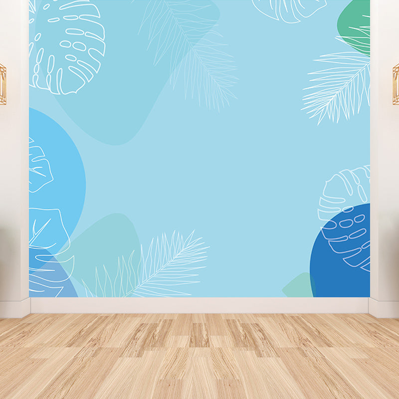 Stain Resistant Tropical Plants Mural Tropical Style for Sitting Room